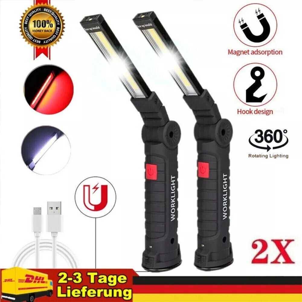 Ultra-Bright 120000LM Magnetic LED Work Light – USB & 360° Rotate