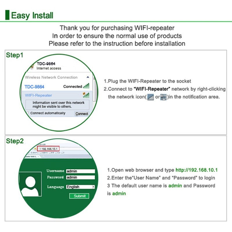WiFi Anywhere — Easy Setup Wireless Repeater with Fast 300Mbps & Strong Signal Stability