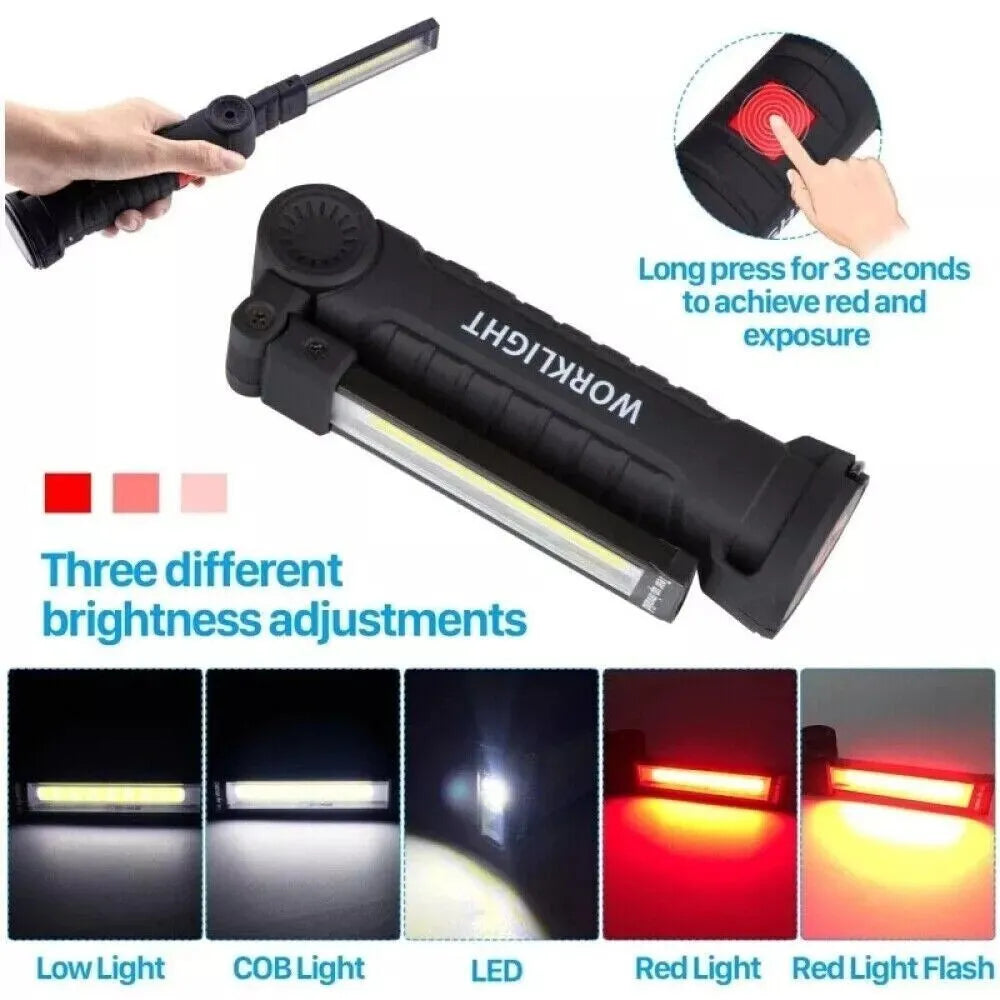 Ultra-Bright 120000LM Magnetic LED Work Light – USB & 360° Rotate